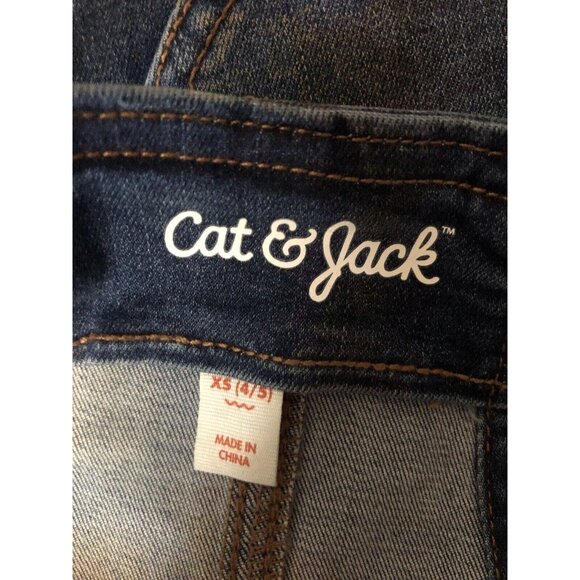 Girl s Cat & Jack Blue Jean Denim Jumper Dress Size XS (4/5). D18 - Picture 3 of 4